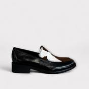 Marco Moreo Black Patent Loafer with Cow Print image