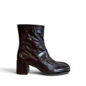 UNISA Lippi Brown Patent Leather Ankle Boot
