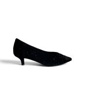 Pedro Anton Bonnie Black Suede Kitten Heel image