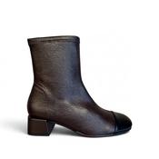 Miss Elastic Brown &amp; Black Ankle Boot image