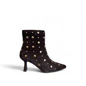 Pedro Anton Gala Brown Suede Boot - Gold Studs image