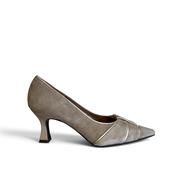 Marian Taupe Suede Court Shoe - 2505