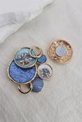 Blue &amp; Gold Tree Of Life Magnetic Brooch image