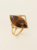 Brown Leopard Print &amp; Gold One Size Ring image