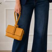 Mustard Leatherette Wrist Bag image