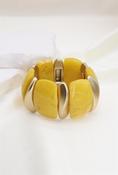Mustard &amp; Gold Elasticated Chunky Bracelet
