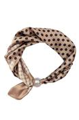 Magnetic Pearl Neck Scarf Taupe Polka Dots image