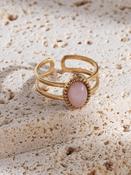 Gold &amp; Oval Resin One Size Rings (3 Colours) image