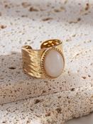 Cream &amp; Gold One Size Ring image