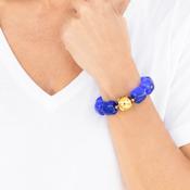 Blue Cubed Resin Bracelet Gold Ball image