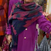POM Navy Mix Floral Blanket Scarf image