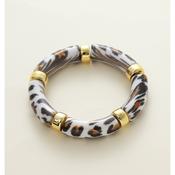 Leopard Elasticated Bracelet White