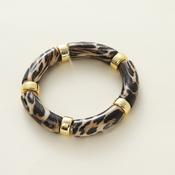 Leopard Elasticated Bracelet Cream image