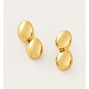 Gold Double Oval Drop Earrings image