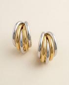 Silver &amp; Gold Mix Hoop Style Earrings image