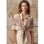 Beige &amp; Taupe Paisley Square Scarf image