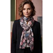 Floral Print Scarf Grey Pink &amp; Blue image