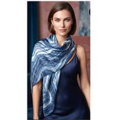 Blue Wave &amp; Gold Print Scarf image