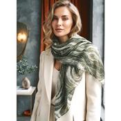 Khaki Wave &amp; Gold Print Scarf image
