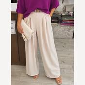 Wide Leg Elasticated Palazzos Belted (4 COLOURS) image