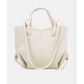 Cream Leatherette Chic Handbag image