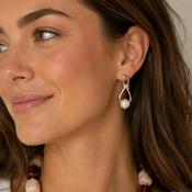 Rose Gold &amp; Pearl Drop Earrings image