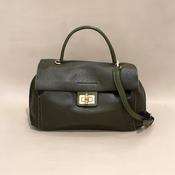 Khaki Green Soft Leatherette Handbag/Crossbody image