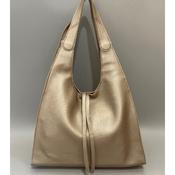 Light Taupe Soft Leatherette Shoulder Bag image