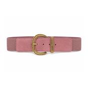 Dusty Pink Suedette &amp; Gold Stretch Belt image