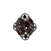 Vintage Style Brooch Wine &amp; Pearl
