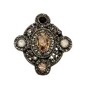 Vintage Style Brooch Gold &amp; Purple