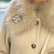 Vintage Style Brooch Pearls &amp; Silver Jewel