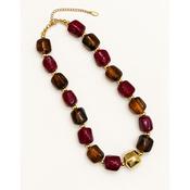 Cubed Necklace Wine Chocolate &amp; Gold image