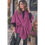 Magenta Cape Belted Closure