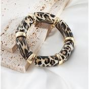 Beige &amp; Black Leopard Elasticated Bangle
