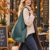 Teal Slouch Shoulder Bag image