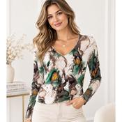 Multicoloured Fine Knit V Neck Jumper image
