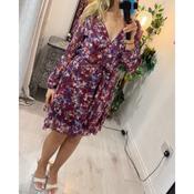 Alma V Neck Short Dress Burgundy Multicoloured image