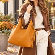 Mustard Leatherette Handbag image