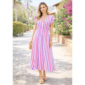 Sunset Stripe Holiday Maxi Dress