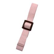 Baby Pink Stretchy Woven Belt Wooden Buckle