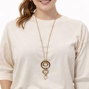 Golden Orbit Statement Long Pendant Necklace