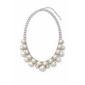 Corona Silver Pearl &amp; Silver Statement Necklace