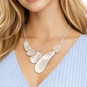 Silver Statement Pebble Necklace