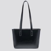 Black Glossy Leatherette Shoulder Bag