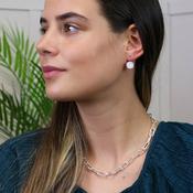 POM Silver Plated Textured Paperchain Necklace image