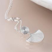 POM Silver Plated Disc &amp; Half Moon Necklace image