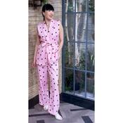 Jessica Polka Dot Belted Co-Ord Set Pink &amp; Brown