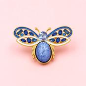 Purple &amp; Gold Butterfly Magnetic Brooch