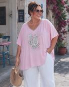 Dusty Pink Sparkle Trainer Oversized Top